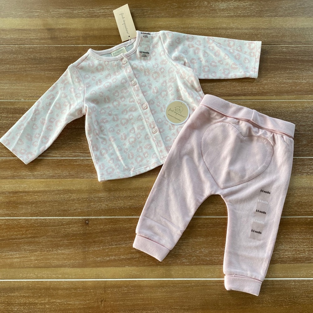 NWT First Impressions blush pink 2-piece set